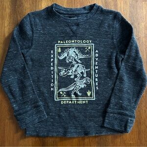 Boys Thereabouts Dinosaur Thermal Shirt |Waffle Knit Long Sleeve |Size XS (6/7)
